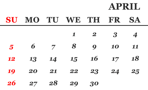 April Calendar Card Vector on Transparent Background - Download Free Stock Videos Pikwizard.com