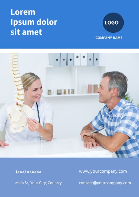 Healthcare Professional Advising Patient on Spinal Health in Medical Office - Download Free Stock Templates Pikwizard.com