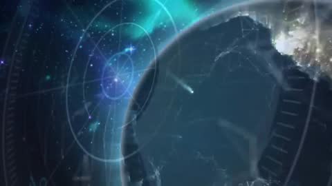 Futuristic Earth with City Lights and Data Visualization