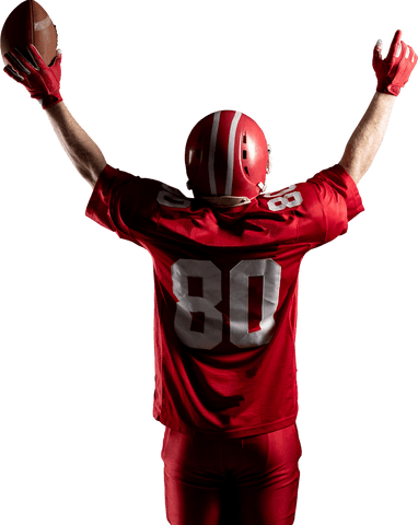 american football player celebrating with arms raised transparent - Download Free Stock Videos Pikwizard.com
