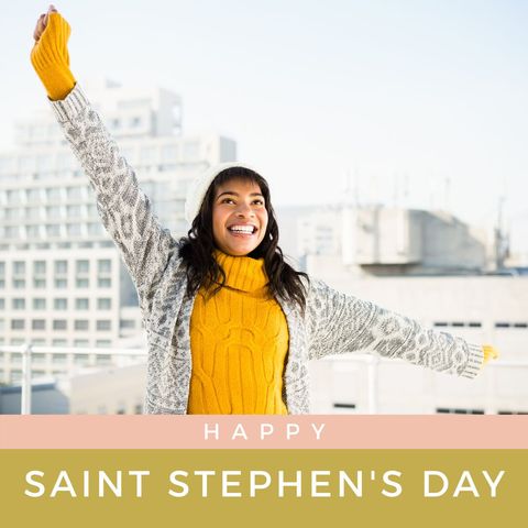 Joyful saint stephen's day celebration urban background