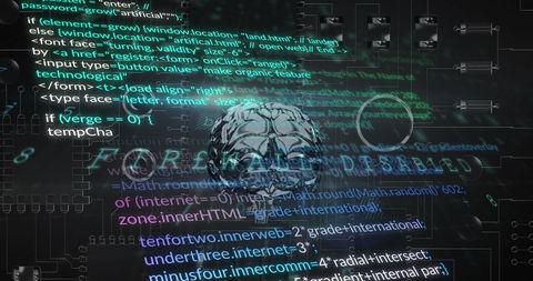 Futuristic brain with holographic code and circuitry