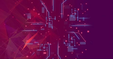 Abstract Digital Circuit Board on Purple Background - Download Free Stock Images Pikwizard.com