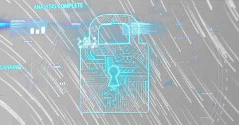 Digital Security Concept with Futuristic Padlock and Data Connectivity - Download Free Stock Images Pikwizard.com