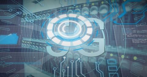 5g technology concept with data processing and network integration