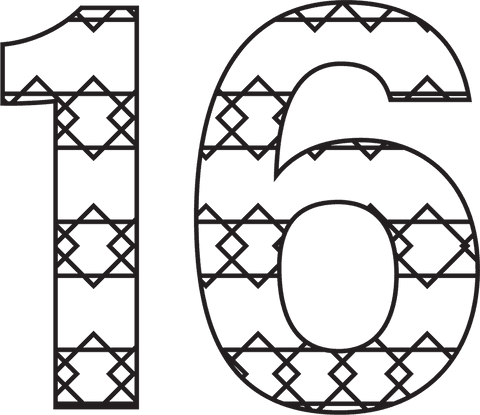 black number 16 with pattern on transparent background illustration - Download Free Stock Videos Pikwizard.com