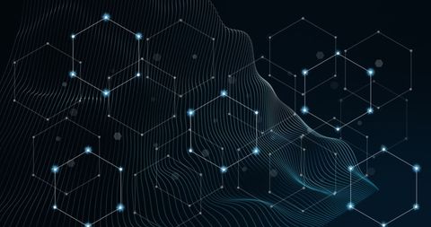 Abstract Global Network Connections with Hexagons