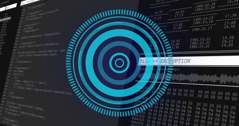 Cybersecurity Concept with Encryption Graphic and Data Panels - Download Free Stock Images Pikwizard.com
