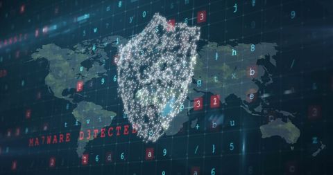 Global Cybersecurity Shield with Digital Data Map Concept - Download Free Stock Images Pikwizard.com