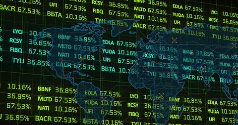 Financial Market Growth Trends Displayed Over World Map - Download Free Stock Images Pikwizard.com