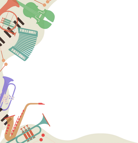 vibrant music instrument frame on transparent background - Download Free Stock Videos Pikwizard.com