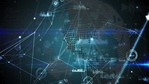 Digital Data Network Globally Connected Visualization