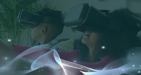Siblings Exploring Virtual Reality Amid Digital Waves