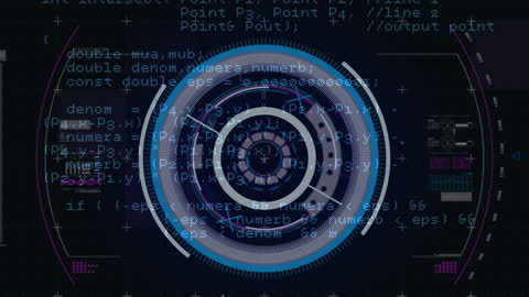 Futuristic Data Processing Interface with Digital Elements