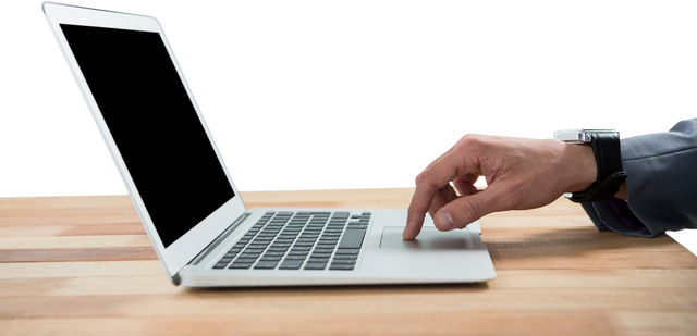 Transparent Background of Businessman Using Laptop at Work Desk - Download Free Stock Videos Pikwizard.com