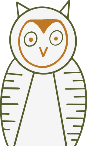 Minimalist flat design owl with transparent background
