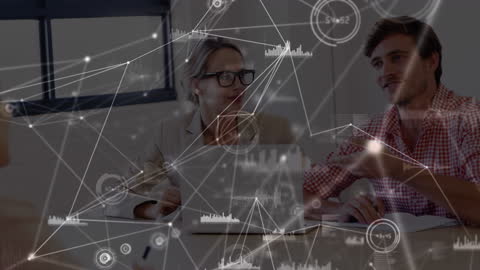 Business Professionals Analyzing Digital Network Concepts