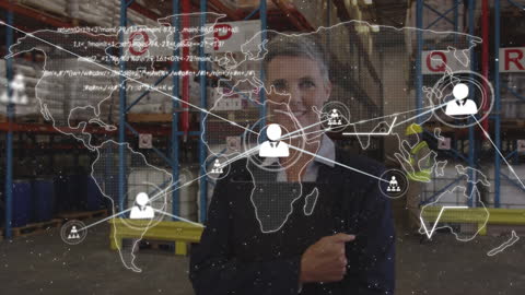 Global Connections in Warehouse Logistics Animation