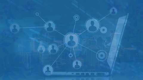 Digital Connections Network Blue Data Visualization