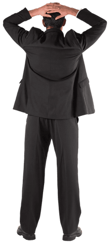 transparent businessman viewed from behind resting hands on head - Download Free Stock Videos Pikwizard.com