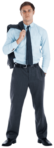transparent businessman holding jacket confidently - Download Free Stock Videos Pikwizard.com