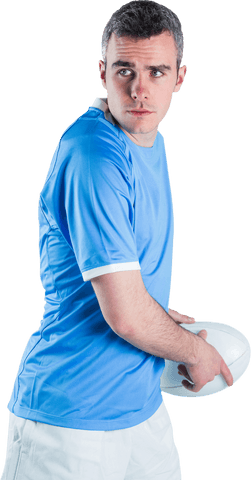 Young Rugby Player in Blue Jersey Throwing Ball Transparent - Download Free Stock Videos Pikwizard.com