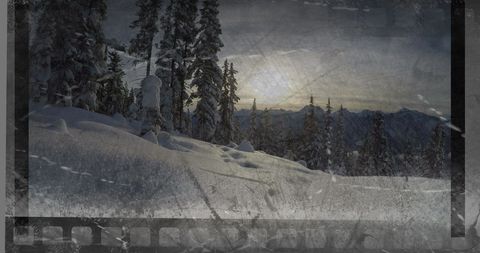 Vintage Film Style Snowy Mountain Landscape - Download Free Stock Images Pikwizard.com