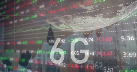 6G Technology and Financial Data Analysis Concept