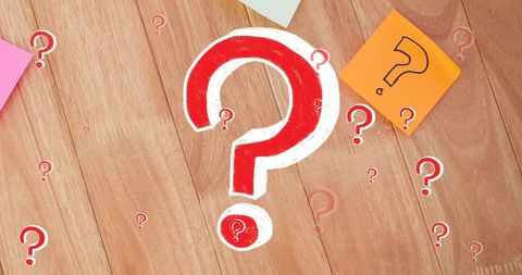Multicolor Notes with Prominent Red Question Marks on Wood Surface - Download Free Stock Images Pikwizard.com