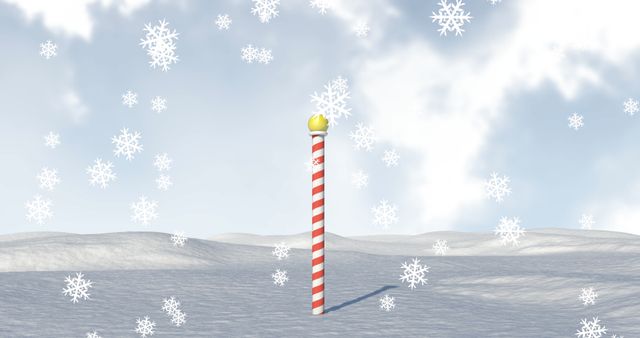 Snow-Coated North Pole Landmark in Winter Wonderland - Download Free Stock Images Pikwizard.com