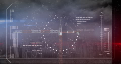 Digital Technology in Construction Over Cityscape