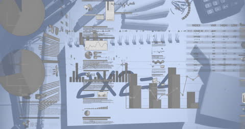 Animated Data Processing with School Supplies Overlap