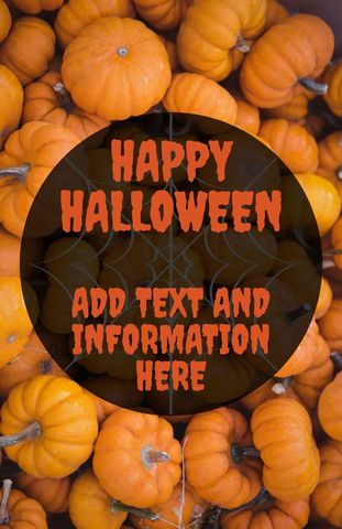 Festive halloween greeting with pumpkins background