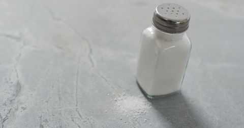 Salt shaker on stone kitchen countertop pantry essentials