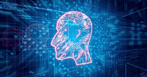 Neon Human Head with Microchip Neural Connections - Download Free Stock Images Pikwizard.com