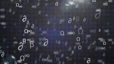 Floating Mathematical Symbols with Holographic Glow