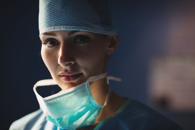 Portrait of Smiling Female Surgeon in Operating Room - Download Free Stock Images Pikwizard.com