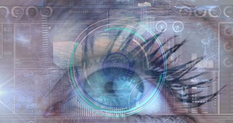 Cyber Security and Biometrics Interface Focusing on Human Eye - Download Free Stock Images Pikwizard.com