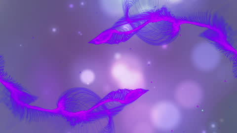 Enchanted Purple Wisp with Glowing Light Orbs