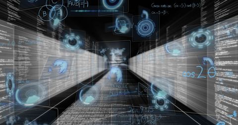 Futuristic Digital Data Stream in Server Room - Download Free Stock Images Pikwizard.com