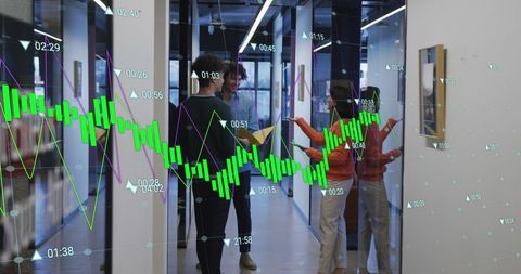 Analyzing Business Growth with Innovative Technology and Teamwork - Download Free Stock Images Pikwizard.com