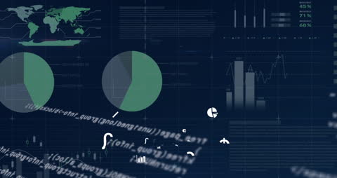 Digital Financial Data Animation with Charts and Graphs