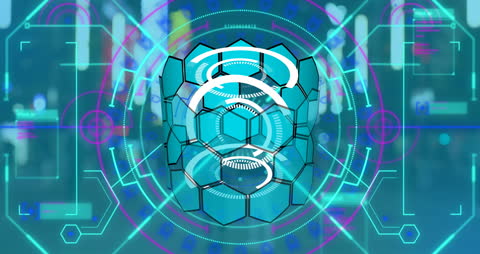 Digital Interface Animation with Data Processing Elements