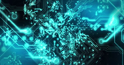 Futuristic Circuit Board with Glowing Elements - Download Free Stock Images Pikwizard.com