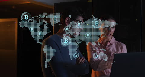 Two Colleagues Discussing Global Cryptocurrency Expansion