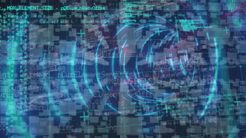 Futuristic Data Processing Animation with Digital Tunnel