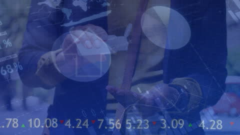 Business Technology Concept with Data Visualization Overlay