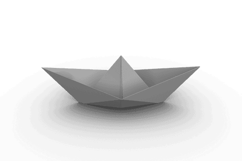 Floating craft: transparent papel veritable in virtual dimension
