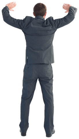 Transparent Confident Businessman Raising Arms Victory Pose - Download Free Stock Videos Pikwizard.com