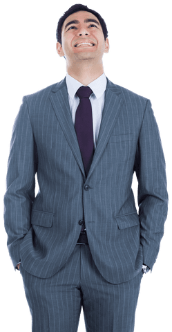 Transparent Background Businessman Smiling in a Suit